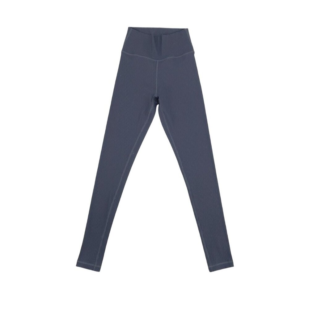Haven Well Within Womens S Ribbed High-Waisted Athletic Seamless Leggings Gray